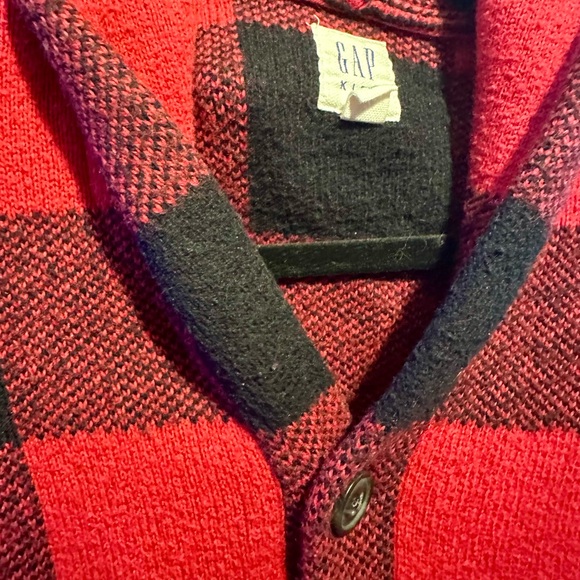 2/$60 - Boys Buffalo Plaid Button Up Gap Sweater - Picture 2 of 3